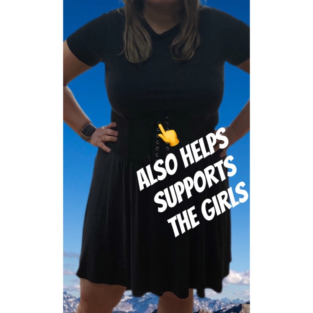 NEW LACE UP CORSET ELASTIC RED WAIST WIDE BELT - Picture 5 of 5